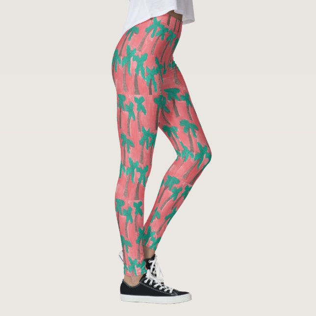 Aquarelle Palm Trees Leggings (Droite)