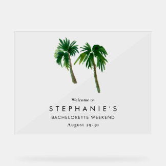 Aquarelle Palmiers tropicaux Bachelorette