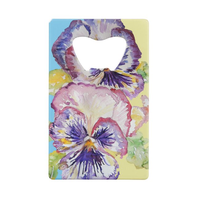 Aquarelle Pansy Motif sur rose et jaune pâle (Dos)