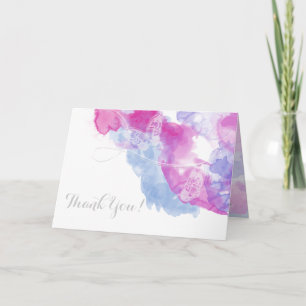 Aquarelle Papillon framboise Bliss Merci