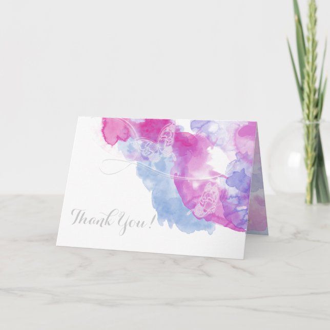 Aquarelle Papillon framboise Bliss Merci (Devant)