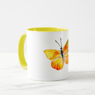 Aquarelle papillon jaune dessin Combo Mug
