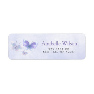 Aquarelle Papillons Lilac violet rustique