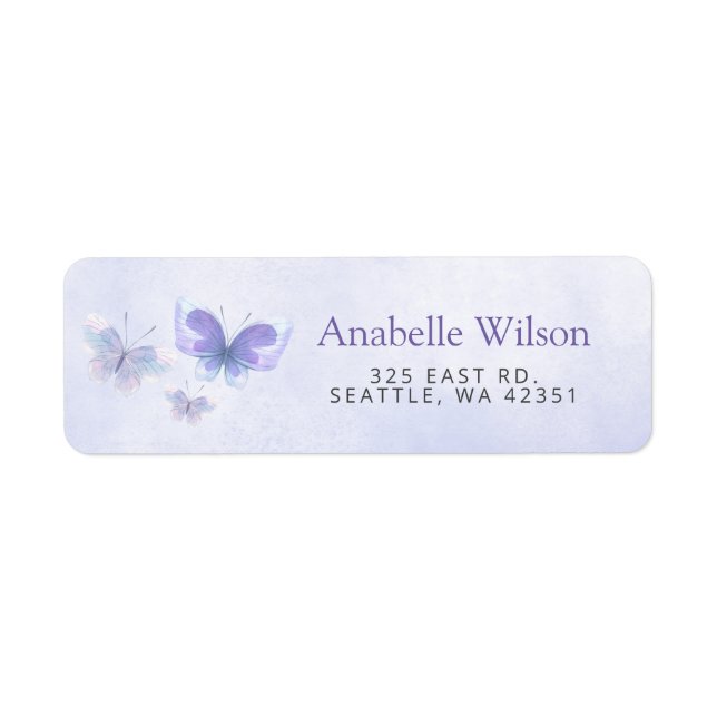 Aquarelle Papillons Lilac violet rustique (Devant)