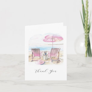 Aquarelle par le rivage joli Merci Cartes