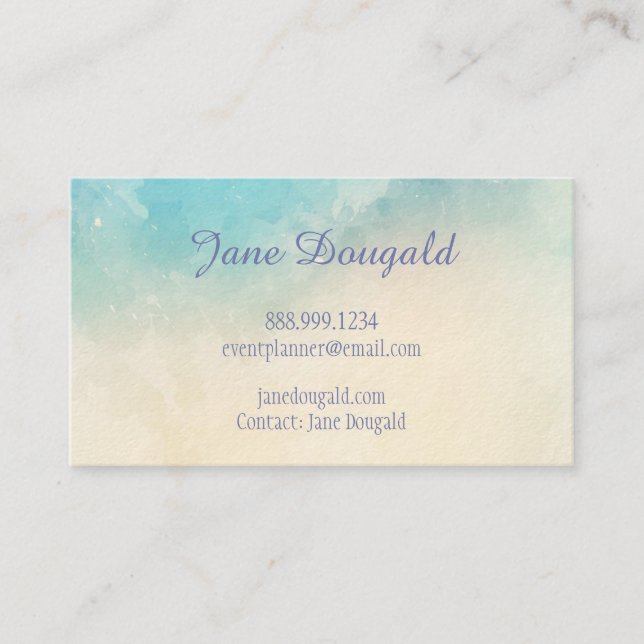 Aquarelle Pastel Blues rose Carte de visite person (Devant)