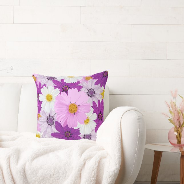 Aquarelle Pastel Cosmos Lance Oreiller (Canapé)