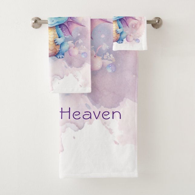 Aquarelle Pastel Dragon Girl Baby shower Cadeau (En situation)