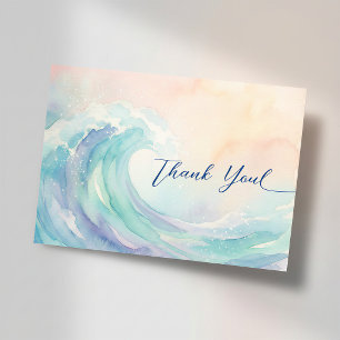 Aquarelle pastel élégante Douce carte de remerc