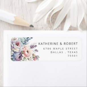 Aquarelle Pastel Floral Adresse de retour Label