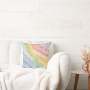 Aquarelle Pastel Rainbow Tie Dye Jeu Oreiller
