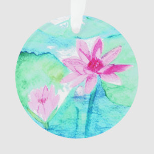 Aquarelle Pastel Rose Lotus Fleurs