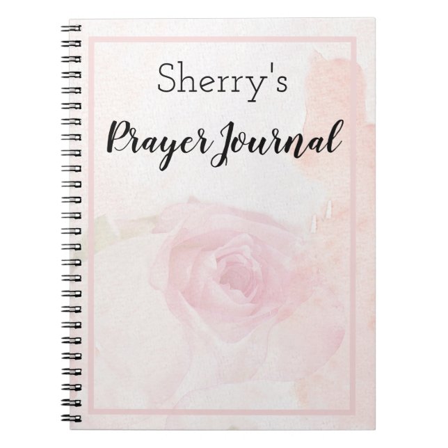 Aquarelle Pastel Rose Rose Rose Journal de prière (Devant)