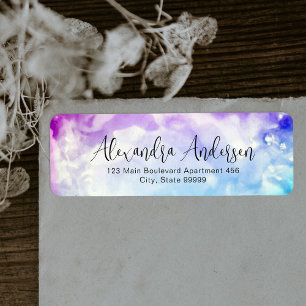 Aquarelle Pastel Rose to Blue Étiquette de script