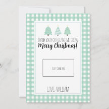 Aquarelle Pastel Tree Teacher Carte Cadeau de Noël
