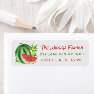 Aquarelle Pastèque Adresse de retour Étiquettes