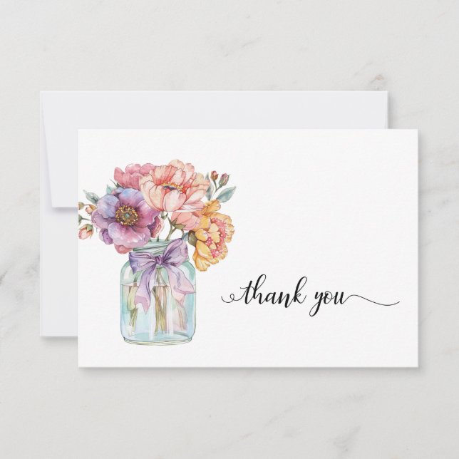 Aquarelle Pays Sympathie Florale Merci (Devant)