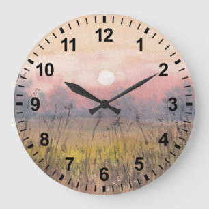 Aquarelle Paysage Horloge lumineuse matinale