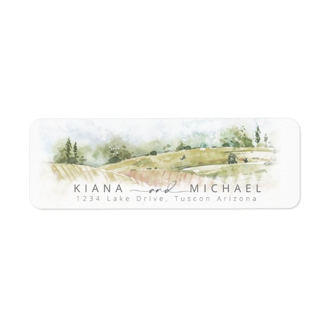 Aquarelle Paysage Mariage Sage Green ID786 (Devant)