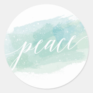 Aquarelle Peace Holiday Classic Round Sticker