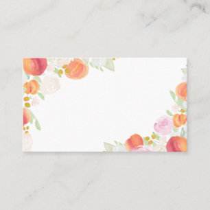Aquarelle Peaches et Fleurs Carte Place Plat