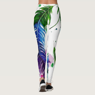 Aquarelle Peint Feather Leggings