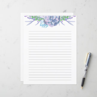 Aquarelle Peinte à la main Papier Laillé Succulent
