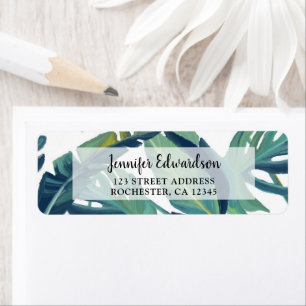 Aquarelle peinte vert tropical feuilles personnel