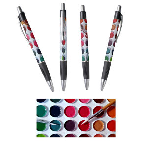 Aquarelle Peinture Palette Artsy Stylo d'encre ble