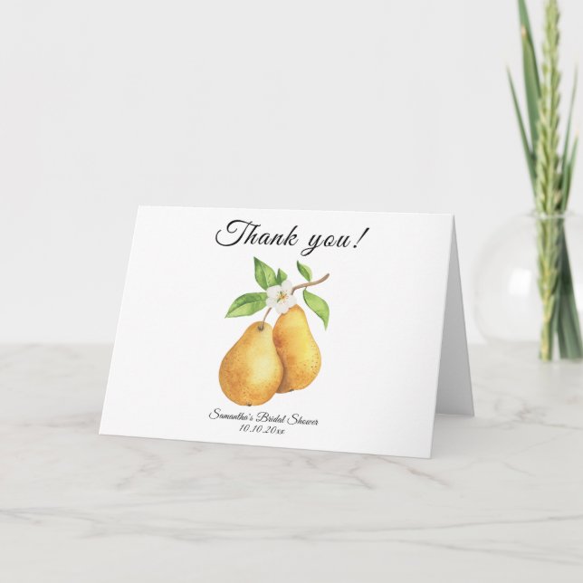 Aquarelle Perfect Pear Merci Fête des mariées (Devant)
