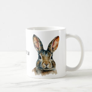 Aquarelle personnalisable Rabbit Portrait Mug