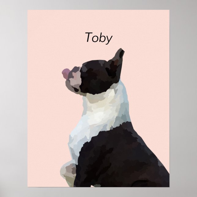 Aquarelle personnalisée Boston Terrier Dog Poster (Devant)