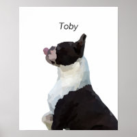 Aquarelle personnalisée Boston Terrier Dog Poster