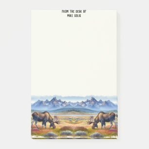 Aquarelle personnalisée Bull Moose Notes post-it