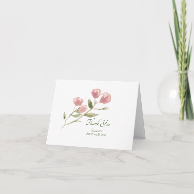 Aquarelle personnalisée - Carte de remerciements p (Devant)