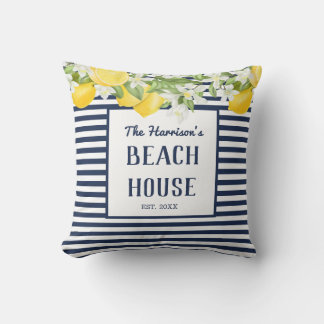 Aquarelle personnalisée Citrons Lumbar Coussin