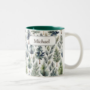 Aquarelle personnalisée Fir Tree Forest Mug
