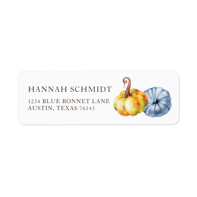 Aquarelle personnalisée Thanksgiving citrouille (Devant)