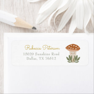 Aquarelle Petit étiquette de champignons