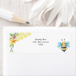 Aquarelle petite abeille et ruches