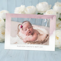 Aquarelle Photo Baptême Party Invitation
