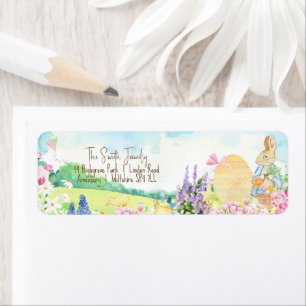 Aquarelle Pierre le lapin Chasse aux oeufs de Pâqu