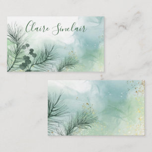 Aquarelle Pine Carte de visite Floral