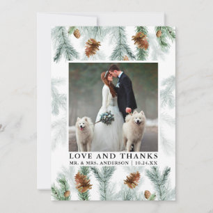 Aquarelle Pine Cônes Amour Merci Photo Mariage
