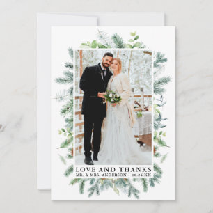 Aquarelle Pine Verdure Amour Merci Mariage