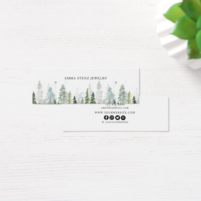 Aquarelle Pine Woods Boucles d'oreilles Boucles d' (Bureau)