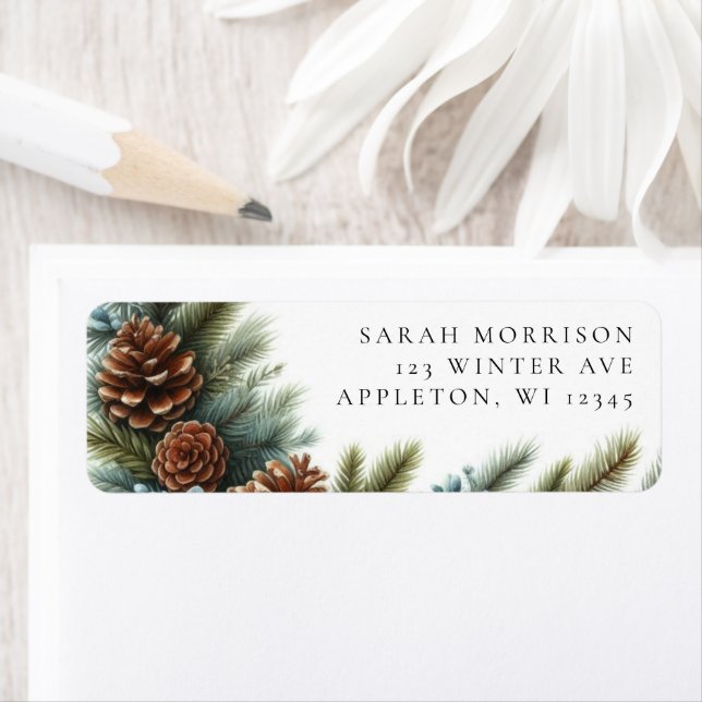 Aquarelle Pinecones et Spruce Holiday (En situation)