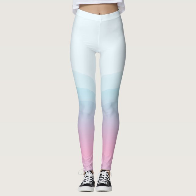 Aquarelle Pink Blue Leggings (Devant)