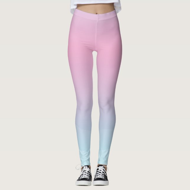 Aquarelle Pink Blue Leggings (Devant)