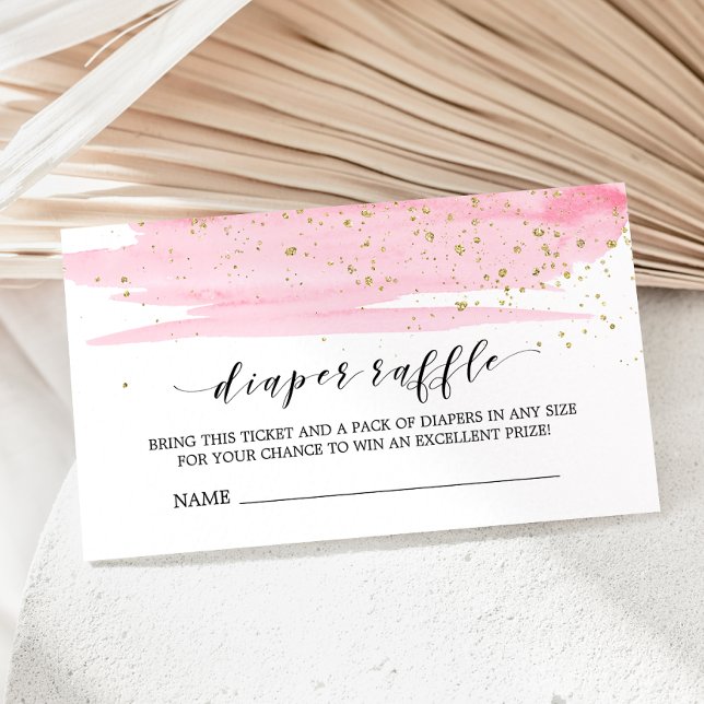 Aquarelle Pink Diaper Invitation Insérez (Créateur téléchargé)